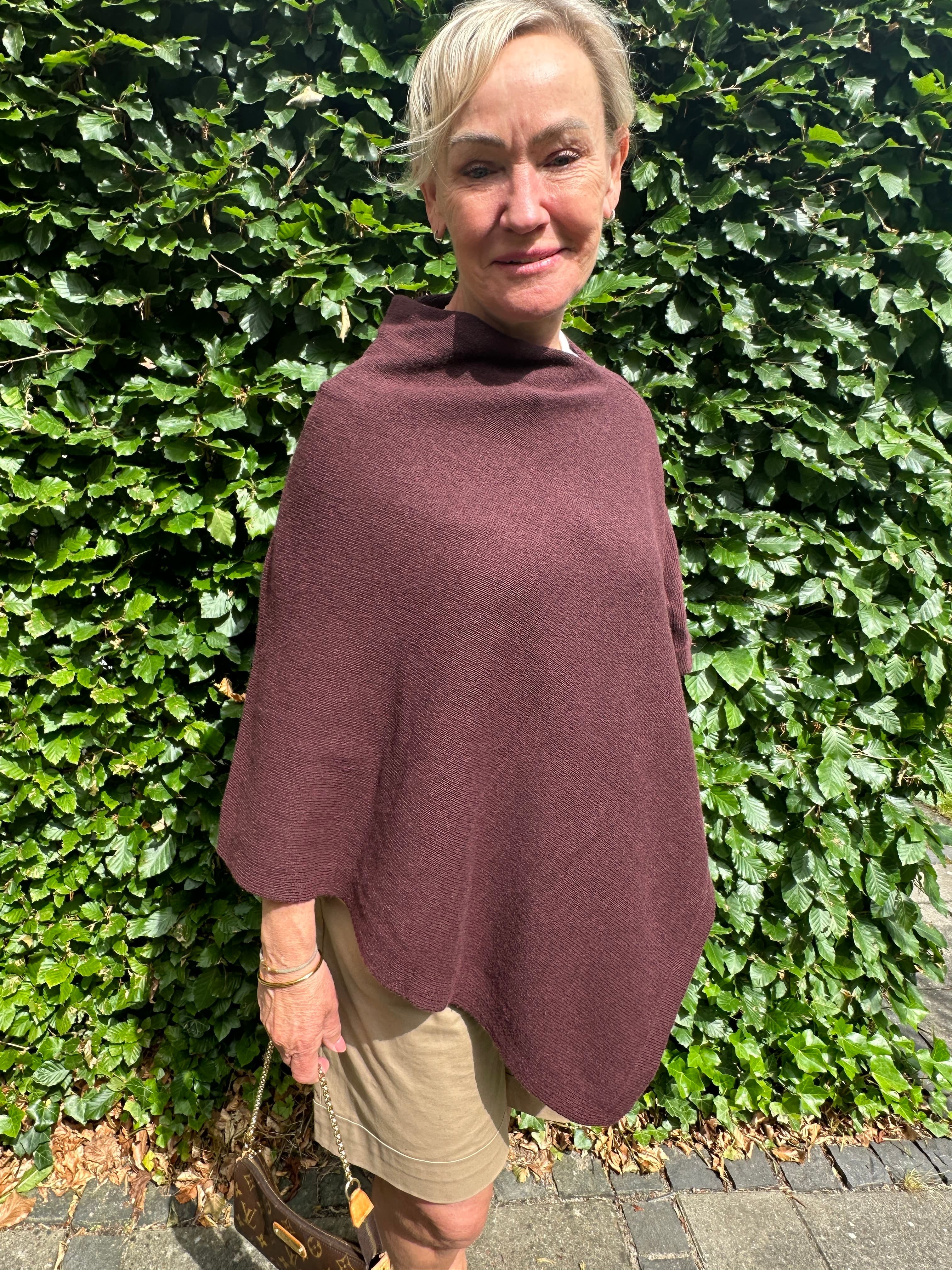 Poncho med Cashmere - Mørkebrun Assia di Brunetti Federica e C. s.a.s.