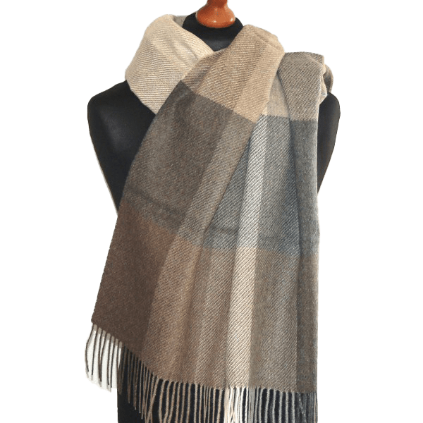 Sjal i 70% baby alpaca uld og 30% silke - Camel (kopi) Tørklæder og sjaler Uldplaiden