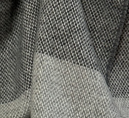 Uldplaid i 100% uld - 2-Farvet Grå/Lysegrå (140x200 cm) Uldplaid Uldplaiden