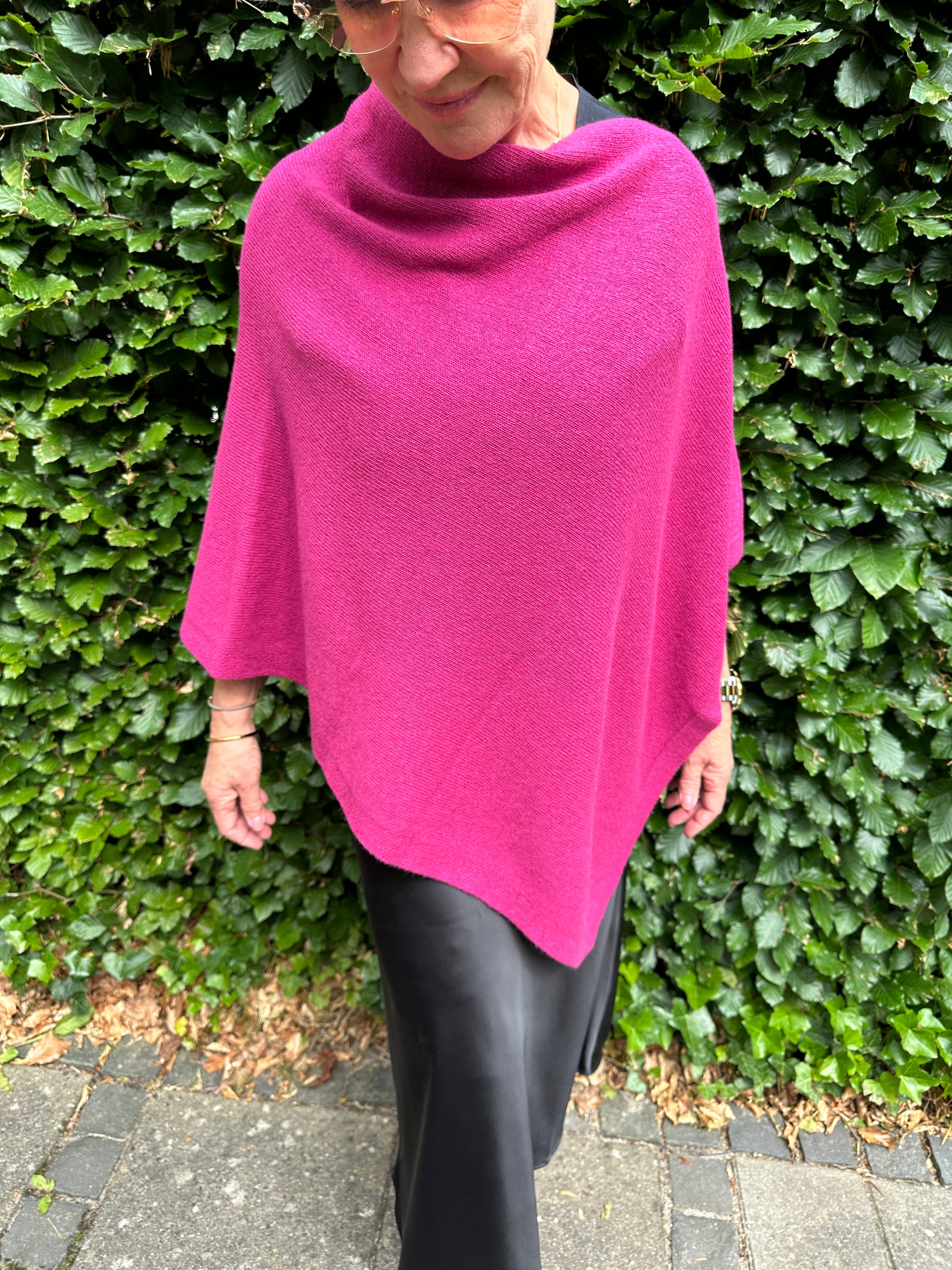 Poncho med cashmere - Mørk Pink Assia di Brunetti Federica e C. s.a.s.