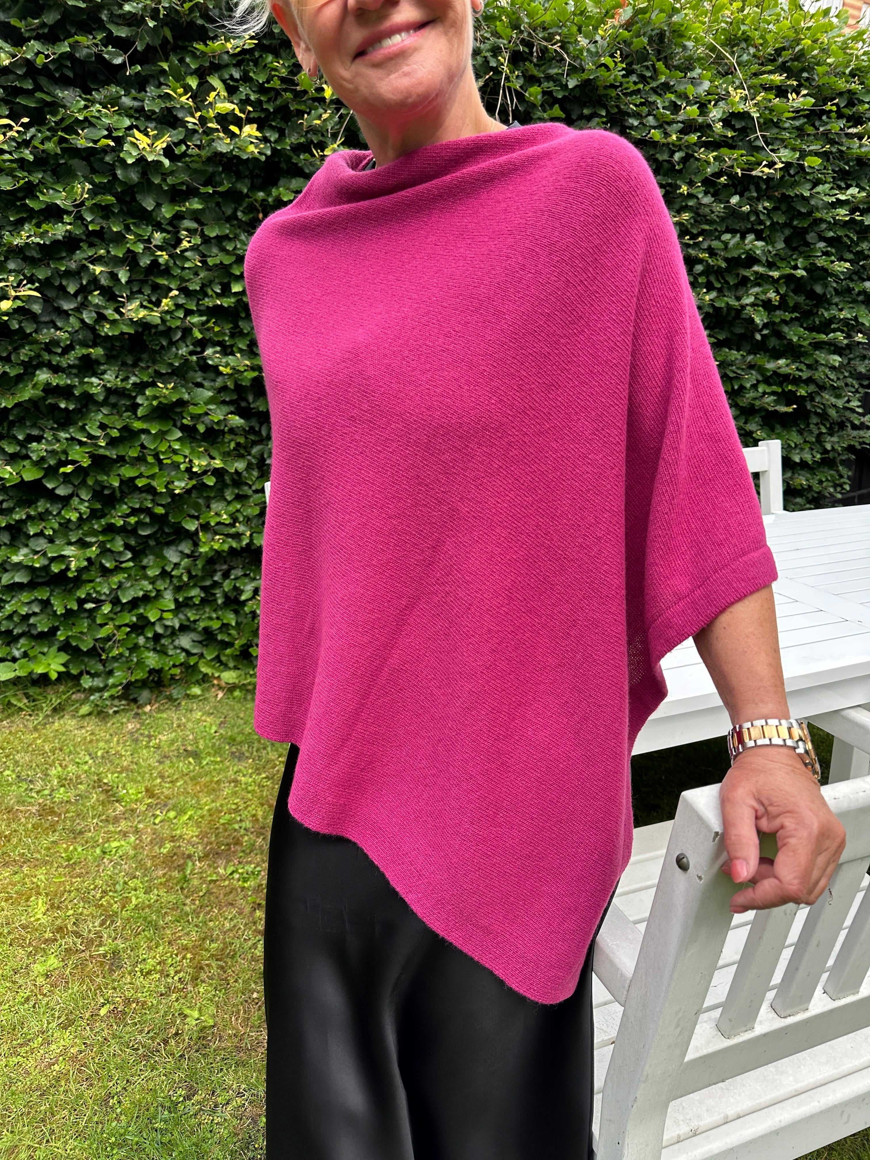 Poncho med cashmere - Mørk Pink Assia di Brunetti Federica e C. s.a.s.