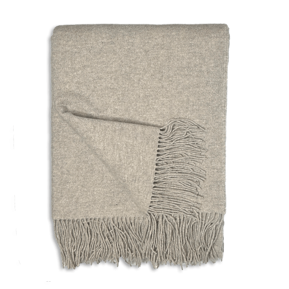 Uldplaid i 10% Cashmere - Silvergrey (140x200 cm) Uldplaiden.dk