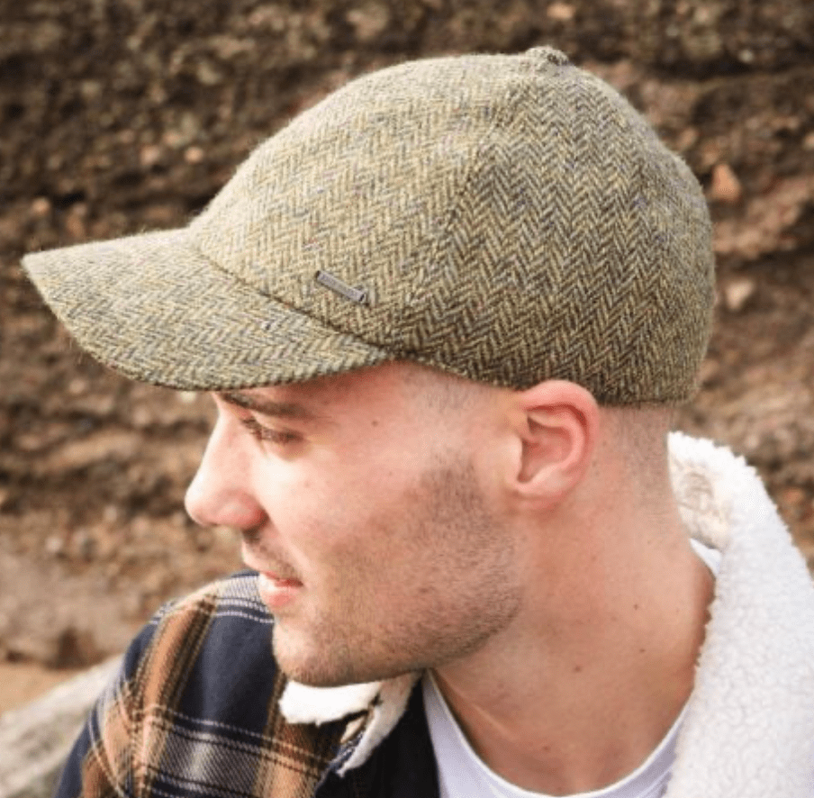 Uldkasket beige/grøn Uldplaiden