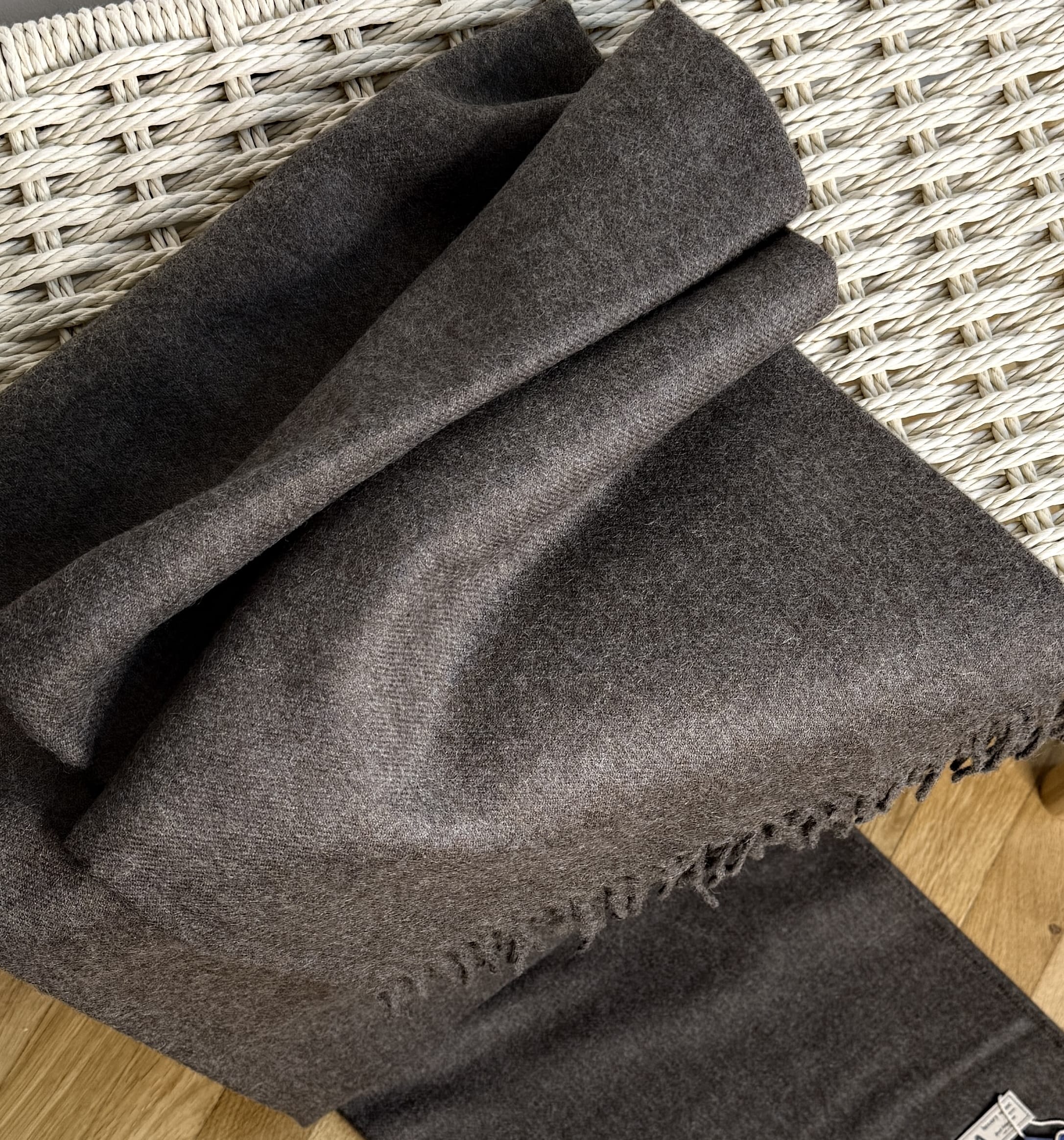 Uldplaid i 100% baby alpaca uld - Brun melange Uldplaid Uldplaiden