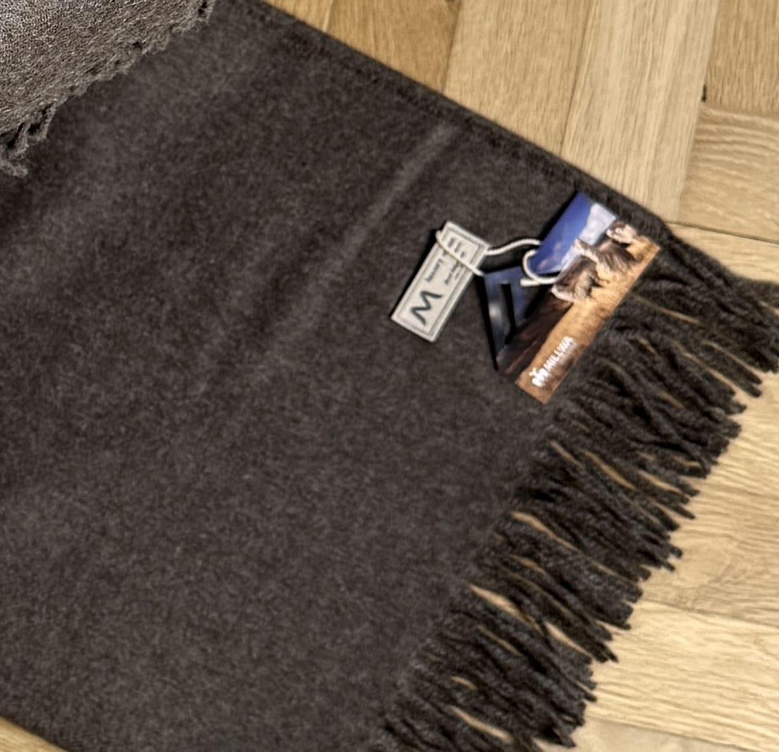 Uldplaid i 100% baby alpaca uld - Brun melange Uldplaid Uldplaiden
